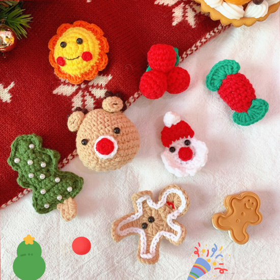 Image de Broche Epingle en Laine Noël Fleurs de Soleil Jaune 50mm x 50mm, 1 Pièce