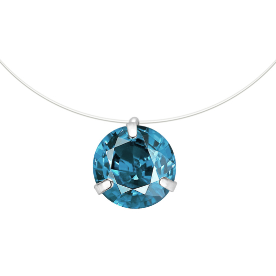 Image de Colliers en Ligne Rond à Zircone Cubique Bleu 40cm long, 1 Pièce