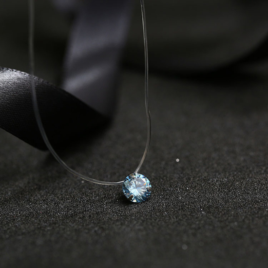 Image de Colliers en Ligne Rond à Zircone Cubique Bleu 40cm long, 1 Pièce
