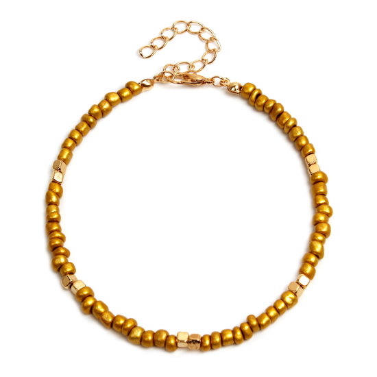 Image de Chaînes de Cheville en Verre Or 21cm long, 1 Pièce