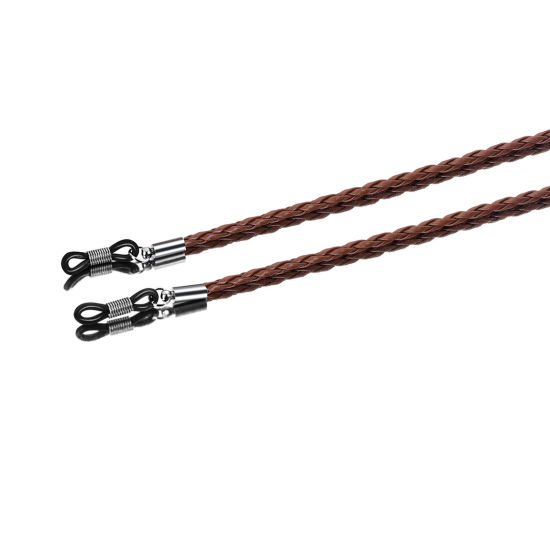 Image de Chaîne à Lunettes en PU Brun 70cm long, 1 Pièce
