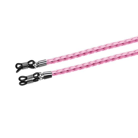 Image de Chaîne à Lunettes en PU Rose 70cm long, 1 Pièce