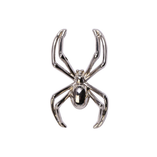 1 個 レトロ ブローチ ハロウィン・蜘蛛 銀メッキ 4cm x 2.4cm の画像