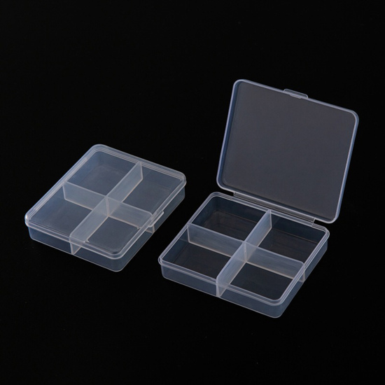 1 個 ABS ジュエリー収納ボックス, 長方形 クリア色 - 卸売り, 7.3cm x 6.3cm の画像