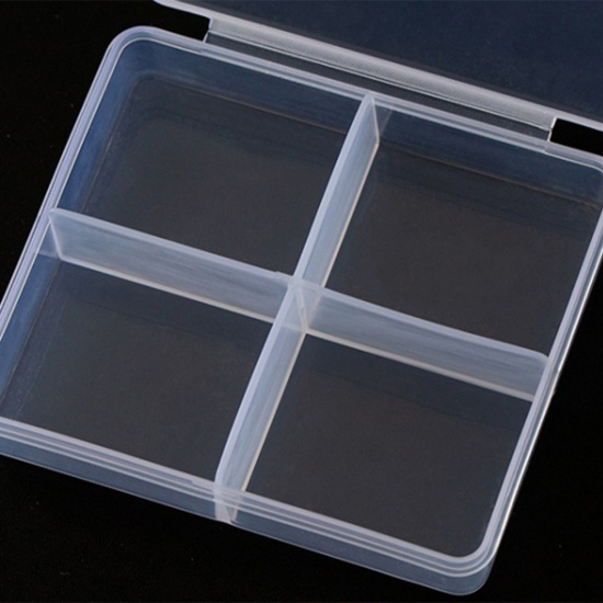 1 個 ABS ジュエリー収納ボックス, 長方形 クリア色 - 卸売り, 7.3cm x 6.3cm の画像