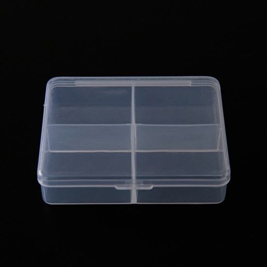 1 個 ABS ジュエリー収納ボックス, 長方形 クリア色 - 卸売り, 7.3cm x 6.3cm の画像