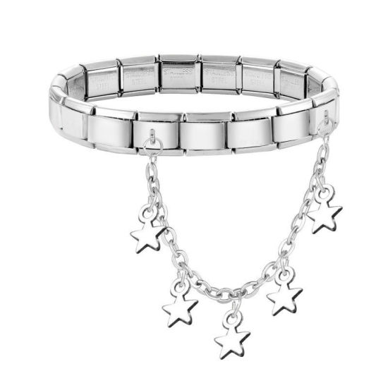 Image de 1 Pièce Chaîne Connectée à Maillons Doubles Italian Charm pour la Fabrication de Bijoux-Montres et Bracelets Modulaires DIY En Gros La Saint Valentin en 304 Acier Inoxydable Doré Cœur Alliage de Zinc Pendentif 10mm x 9mm