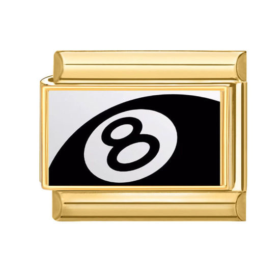 Image de 1 Pièce Bracelet à Maillons Breloques Italiens Accessories de Fabrication de Bracelets Bijoux DIY En Gros Élégant en 304 Acier Inoxydable Doré Noir Rectangle Symbole"Infini" 10mm x 9mm