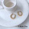 Picture of Eco-friendly Simple & Casual Stylish 14K Real Gold Plated Brass Braided Hoop Earrings For Women 16mm Dia., 1 Pair