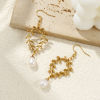 Picture of 1 Pair Eco-friendly PVD Vacuum Plating Stylish Exquisite 18K Real Gold Plated White 304 Stainless Steel & Natural Pearl Leaf Earrings For Women Gift 6.6cm x 2.3cm, Post/ Wire Size: 0.7mm(21 gauge)