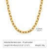 Picture of Wholesale Link Cable Chain Necklace, 18K Gold Plated 304 Stainless Steel, Women's Eco-friendly PVD Stylish Minimalist Gift Jewelry For Retailer, 40cm(15.7") + 5cm(2") long, Chain Size: 6.5mm, 1 Piece