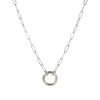 Picture of Wholesale Paperclip Link Chain Charm Holder Necklace, Silver Tone 304 Stainless Steel, Women's Eco-friendly Simple Stylish Gift Jewelry For Retailer, 45.5cm(17.9") long, Chain Size: 3mm, 1 Piece