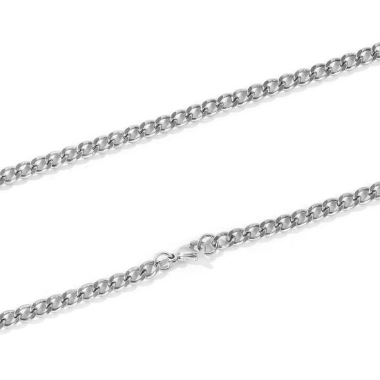 卸売り 喜平チェーン ネックレス、 シルバートーン 304ステンレス鋼、 レディース エコフレンドリー シンプル ファッション おしゃれ プレゼント小売宝飾 60cm長さ、 1 本 の画像