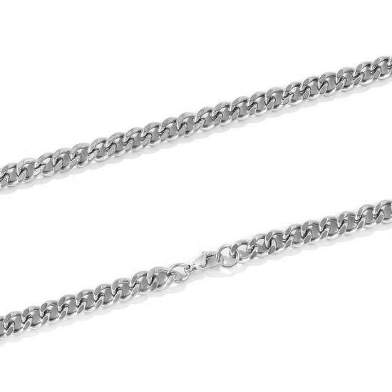 卸売り 喜平チェーン ネックレス、 シルバートーン 304ステンレス鋼、 レディース エコフレンドリー シンプル ファッション おしゃれ プレゼント小売宝飾 60cm長さ、 1 本 の画像