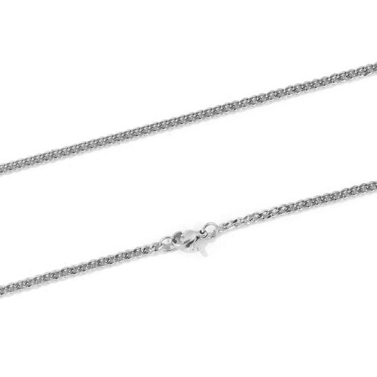 卸売り 喜平チェーン ネックレス、 シルバートーン 304ステンレス鋼、 レディース エコフレンドリー シンプル ファッション おしゃれ プレゼント小売宝飾 45cm長さ、 1 本 の画像