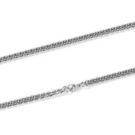 卸売り 喜平チェーン ネックレス、 シルバートーン 304ステンレス鋼、 レディース エコフレンドリー シンプル ファッション おしゃれ プレゼント小売宝飾 45cm長さ、 1 本 の画像