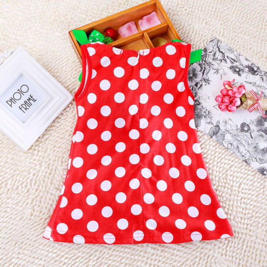 Image de 1 Pièce Robe Enfants en Coton Rouge Bonhomme de Neige de Noël Nœuds Papillons 80cm