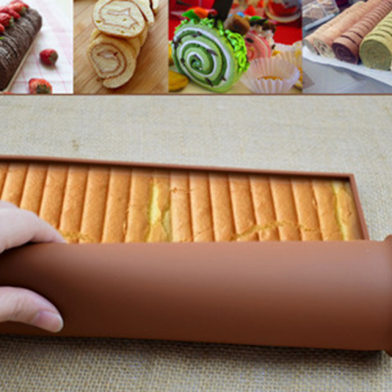 シリコーン ベーキングマット ベーキングツール 長方形 コーヒー色 31cm x 26cm、 1 個 の画像