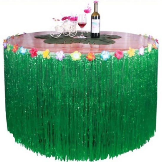 プラスチック テーブル スカート パーティー デコレーション オレンジ 276cm x 75cm、1個 の画像