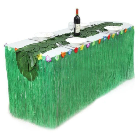 プラスチック テーブル スカート パーティー デコレーション オレンジ 276cm x 75cm、1個 の画像