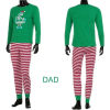 Picture of 1 Set Cotton Polyester Blend Christmas Family Matching Sleepwear Nightwear Pajamas Set Pixie Elf Stripe Green For Kids Children 100cm