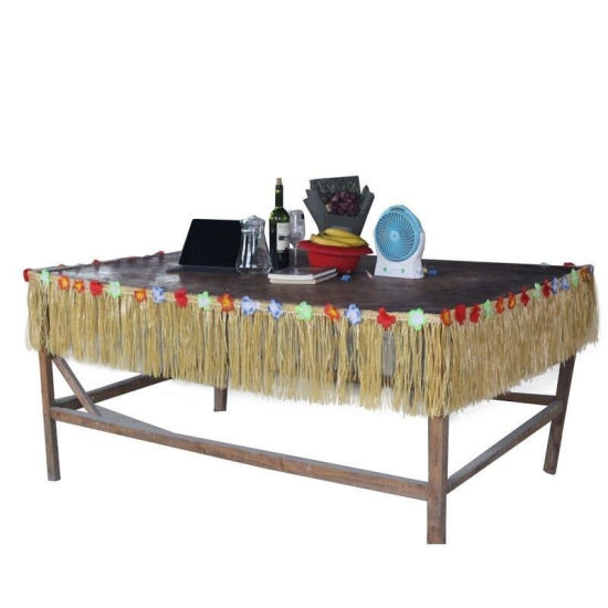 1 着 ABS テーブルスカート パーティー 黄土色 タッセル 580cm x 75cm、 の画像