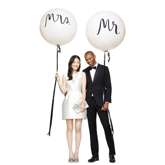 ラテックス 風船パーティーデコレーション 黒 + 白 文字" Mr" 1 パック ( 100個/パック） の画像