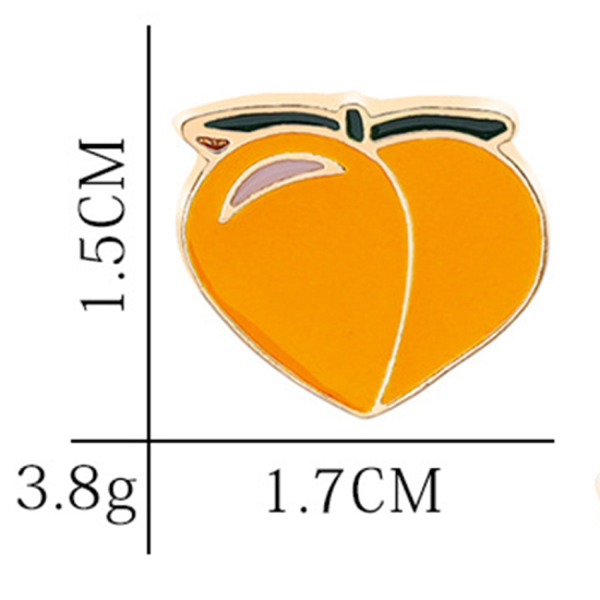 Image de Broche Epingle Orange 17mm x 15mm, 1 Pièce