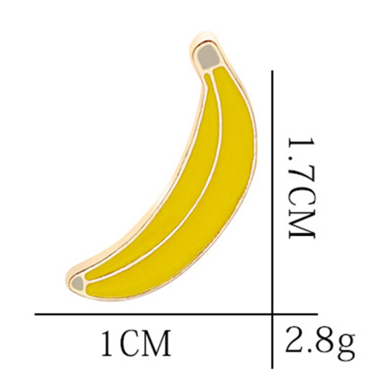 Image de Broche Epingle Banane Jaune 17mm x 10mm, 1 Pièce