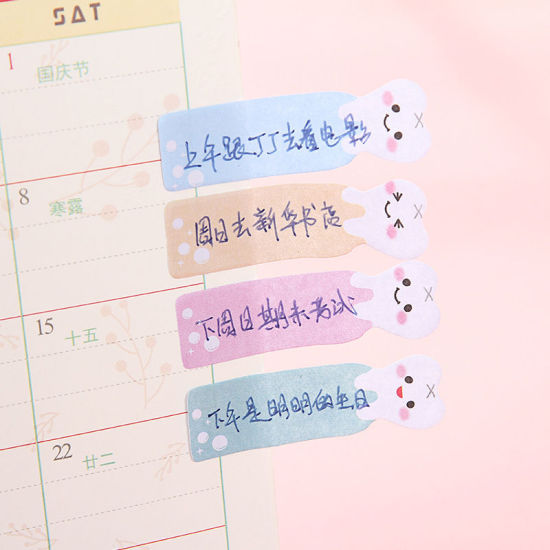 紙 付箋 多色 12.5cm x 4.8cm、 1 冊 の画像